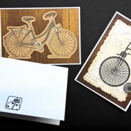 Geprägte Fahrrad Minikarten 3er Set - handgemacht