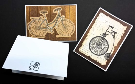 Geprägte Fahrrad Minikarten 3er Set - handgemacht