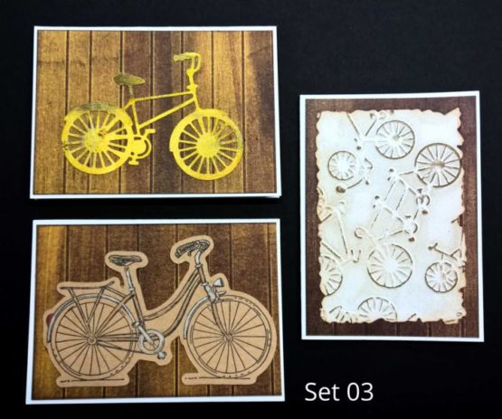 3 geprägte Fahrrad Minikarten
