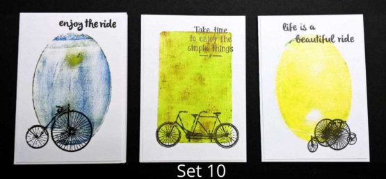 Fahrrad Minikarten 3er Set - handgemacht