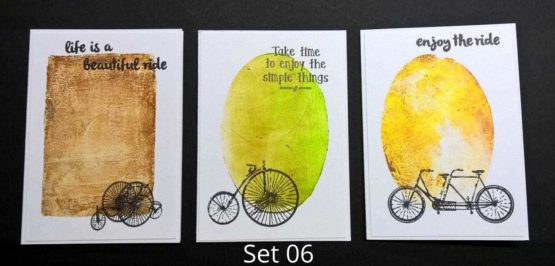 Fahrrad Minikarten 3er Set - handgemacht