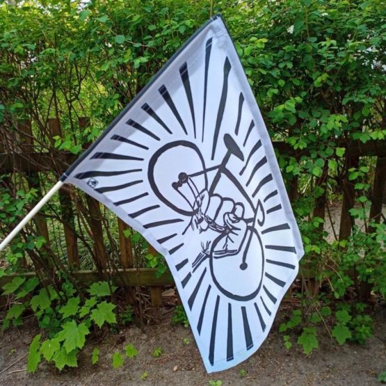 glckskind Fahne fürs Fahrrad Radratte RadelnderMob Pacman