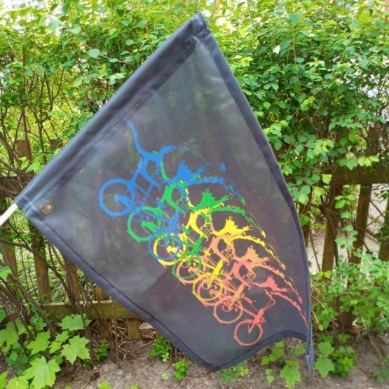 Mini Fahne fürs Fahrrad, Motiv: Regenbogenratte