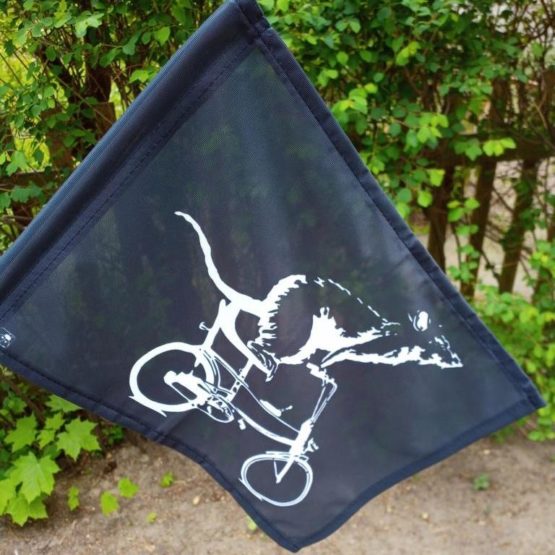 Mini Fahne fürs Fahrrad, Motiv: Radratte